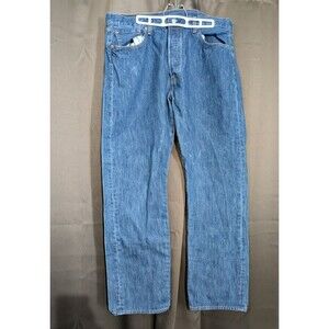 Levis 501 Jeans Mens 38x32 (Measures 36x30) Blue Denim Straight Leg Button Fly